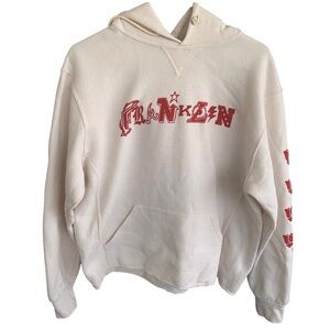 Vintage Franklin Sweatshirt Hoodie Banjo Cropped Size Large Roses